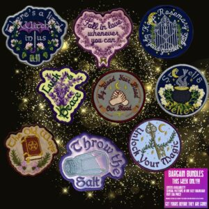Practical Magic Patch Set 2 ITH Machine Embroidery Design Bundle