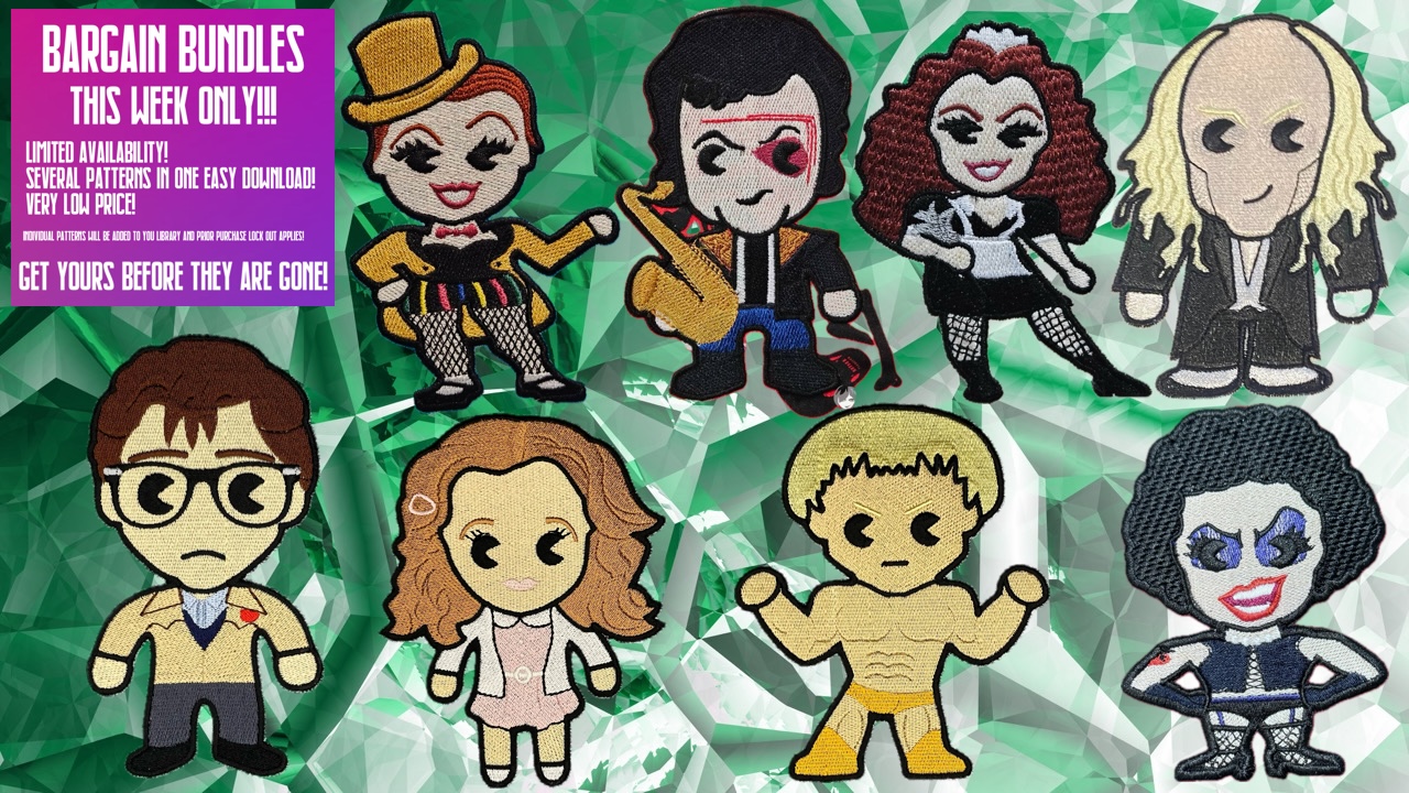 Rocky Horror Picture Show set machine embroidery bundle