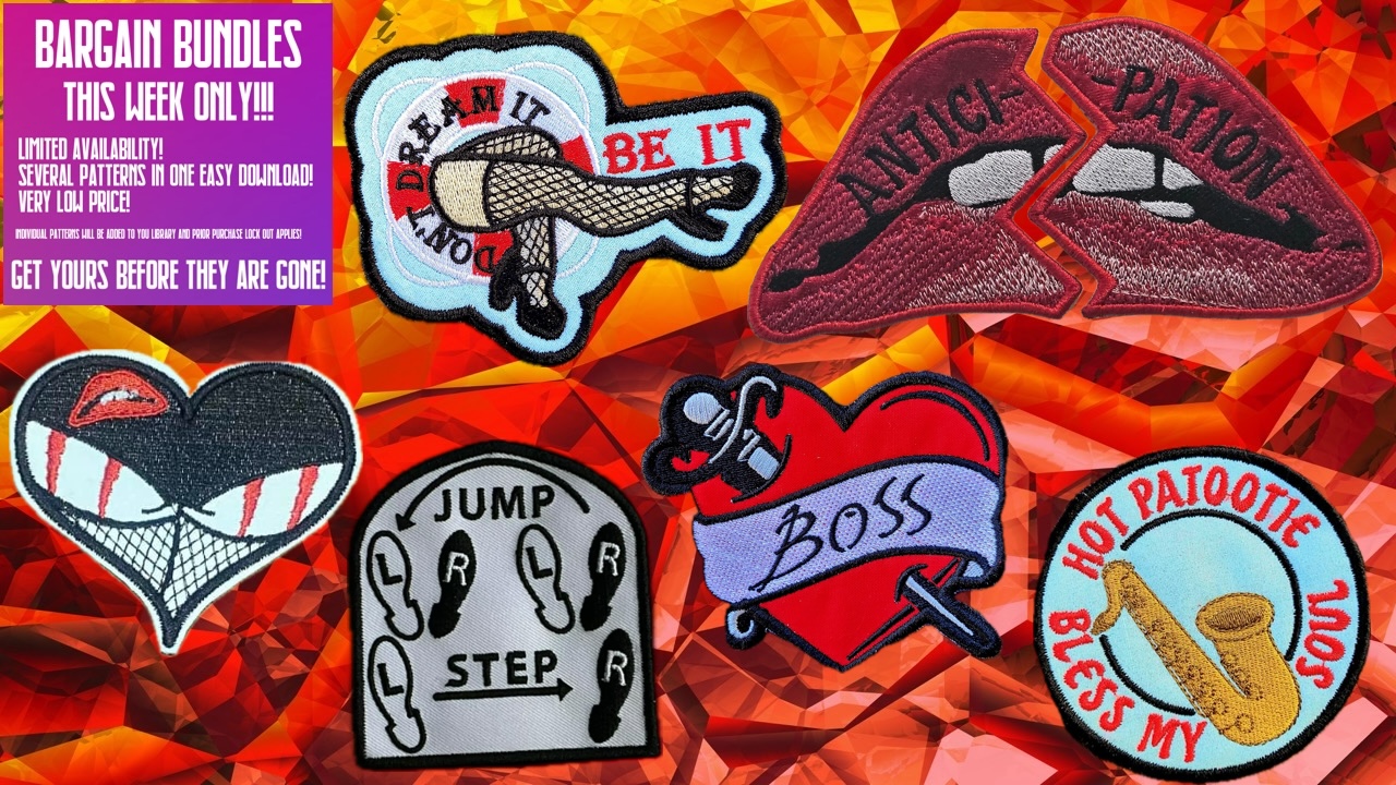Rocky Horror Picture Show patch set machine embroidery bundle