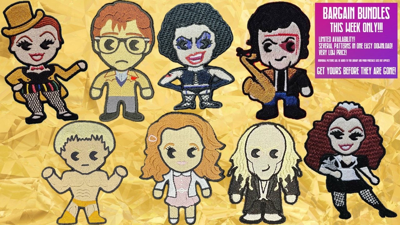 Rocky Horror Picture Show set machine embroidery bundle