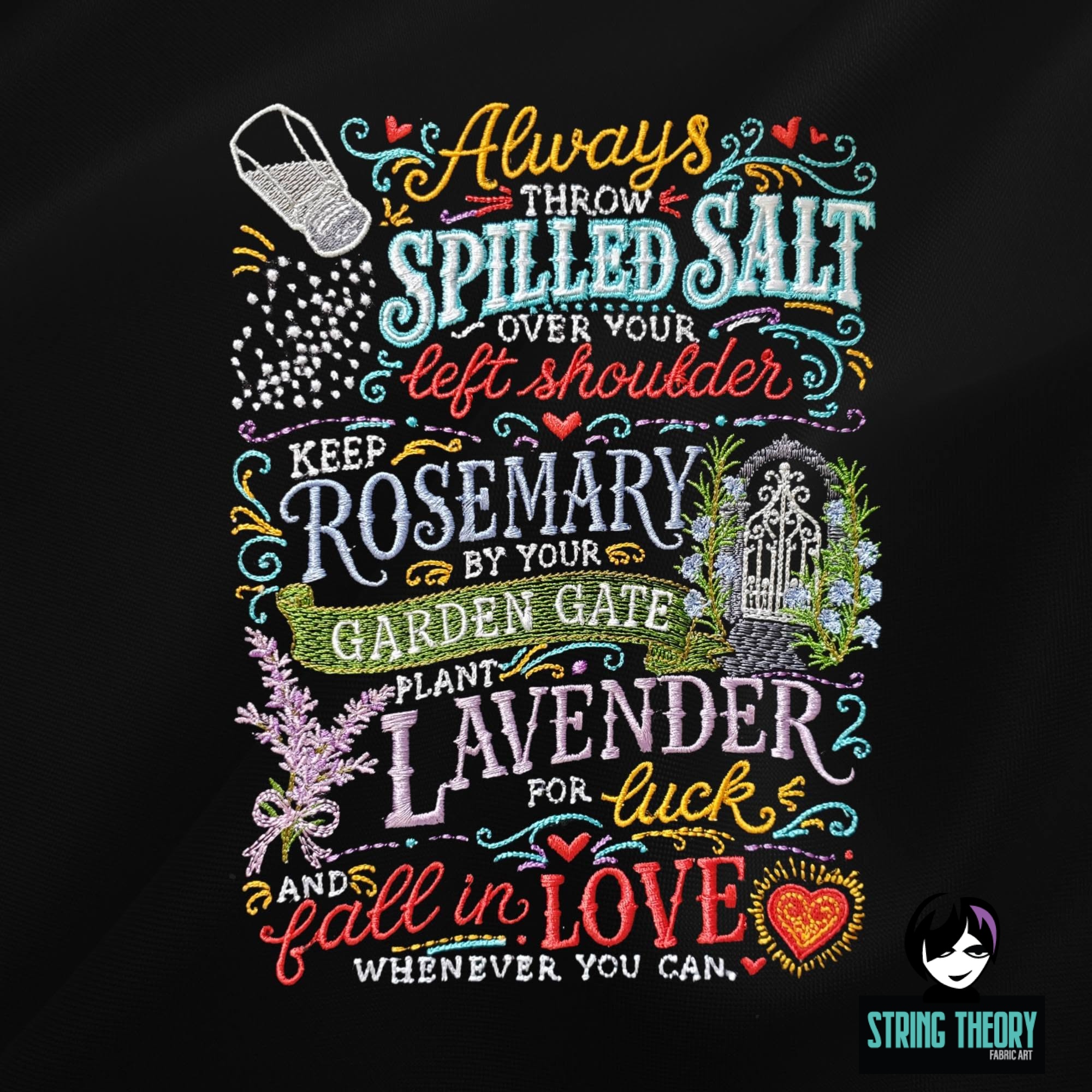 Practical Magic - Salt Rosemary Lavender Machine Embroidery Design