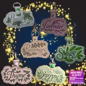 Practical Magic Magical Herbs Machine Embroidery Fob Bundle