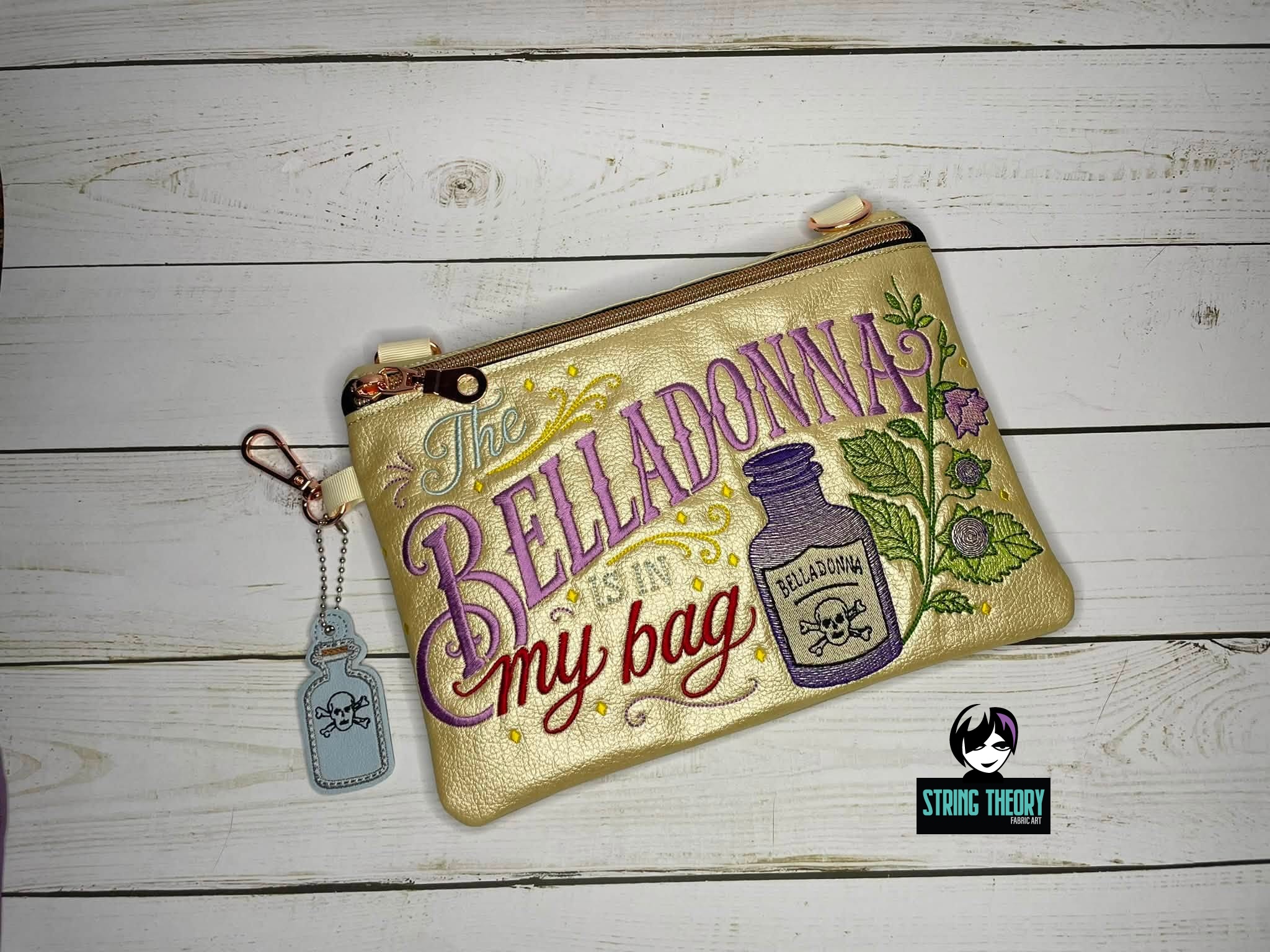 Practical Magic Belladonna ITH Zip Bag Machine Embroidery