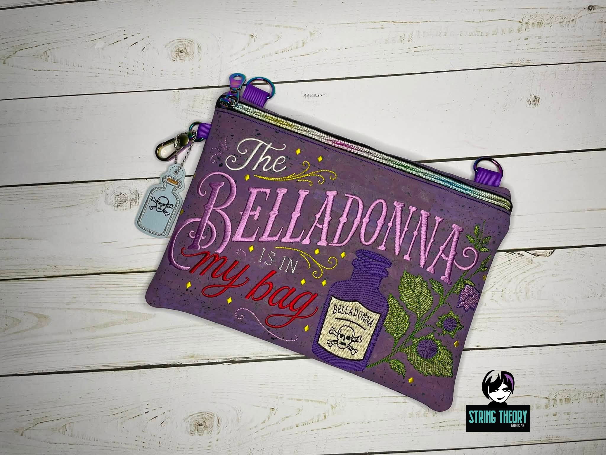 Practical Magic Belladonna ITH Zip Bag Machine Embroidery