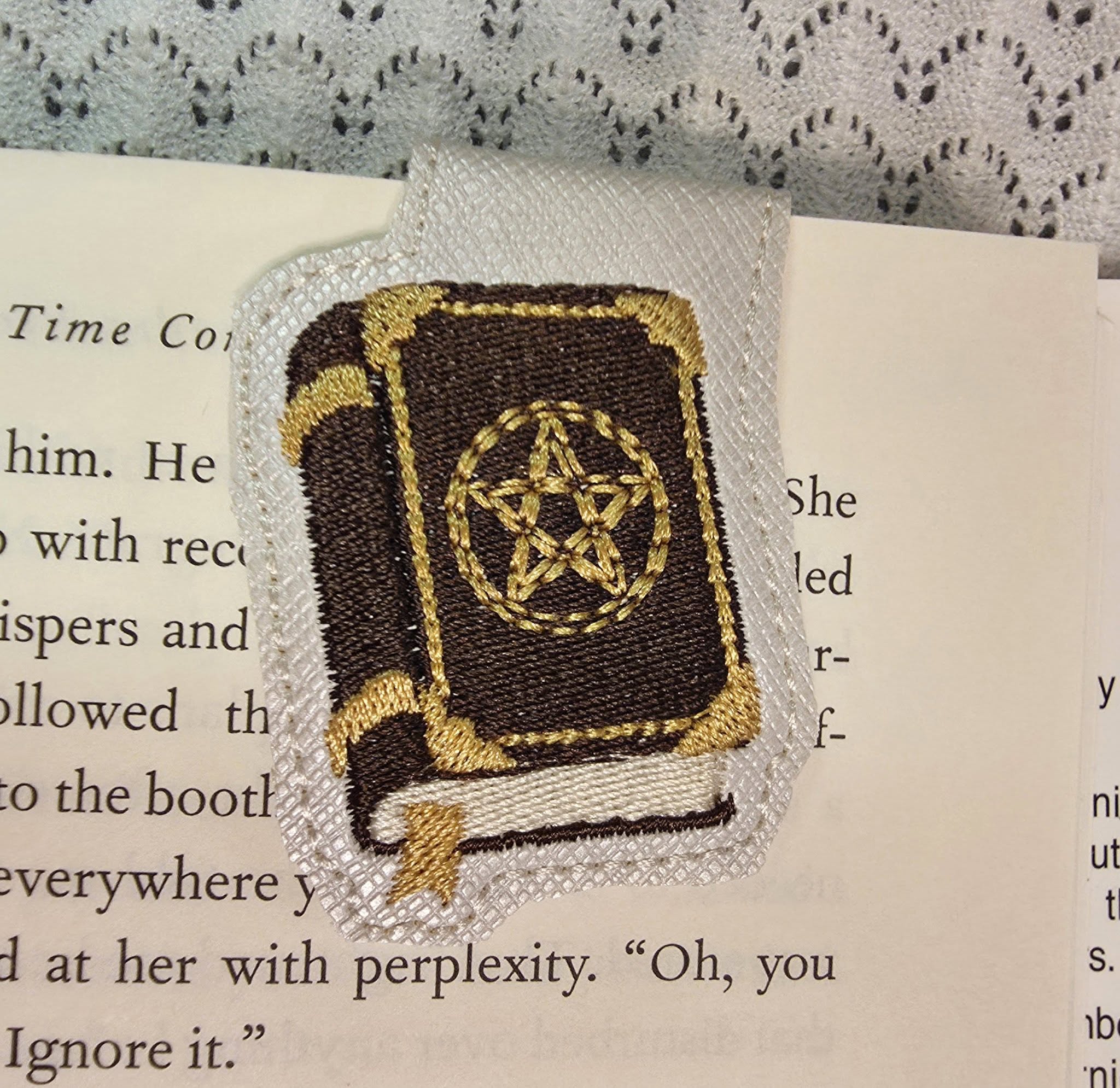 Practical Magic – Book of Shadows Fold Over Bookmark ITH in the hoop Digital Download for Machine Embroidery Pattern, Design (4x4 Hoop) - Image 4