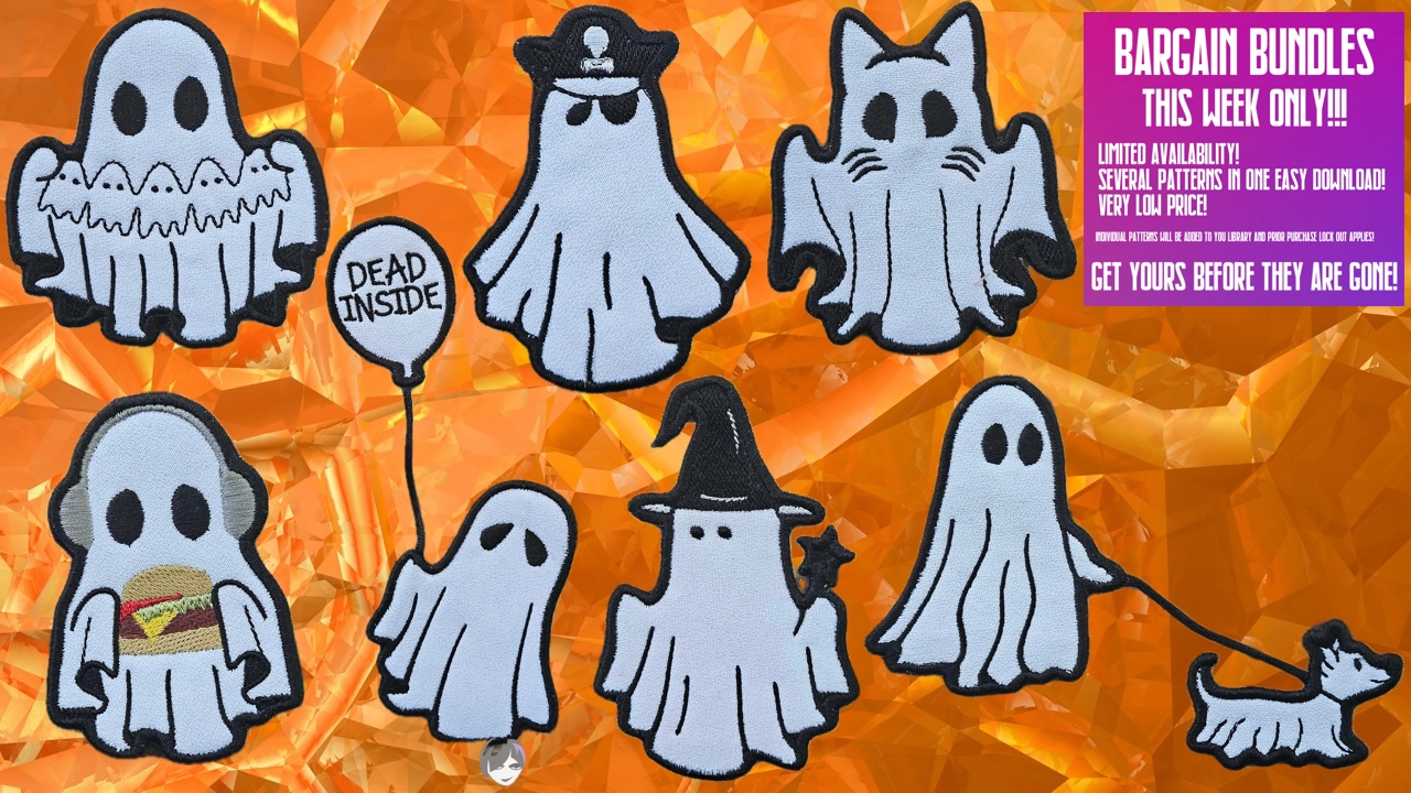 Ghost Patch Bargain Bundle ITH machine embroidery design