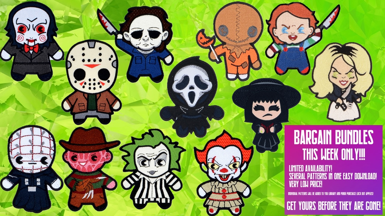 Inspired Horror Chibi Full Fill Bargain Bundle 2 ITH Machine Embroidery Design