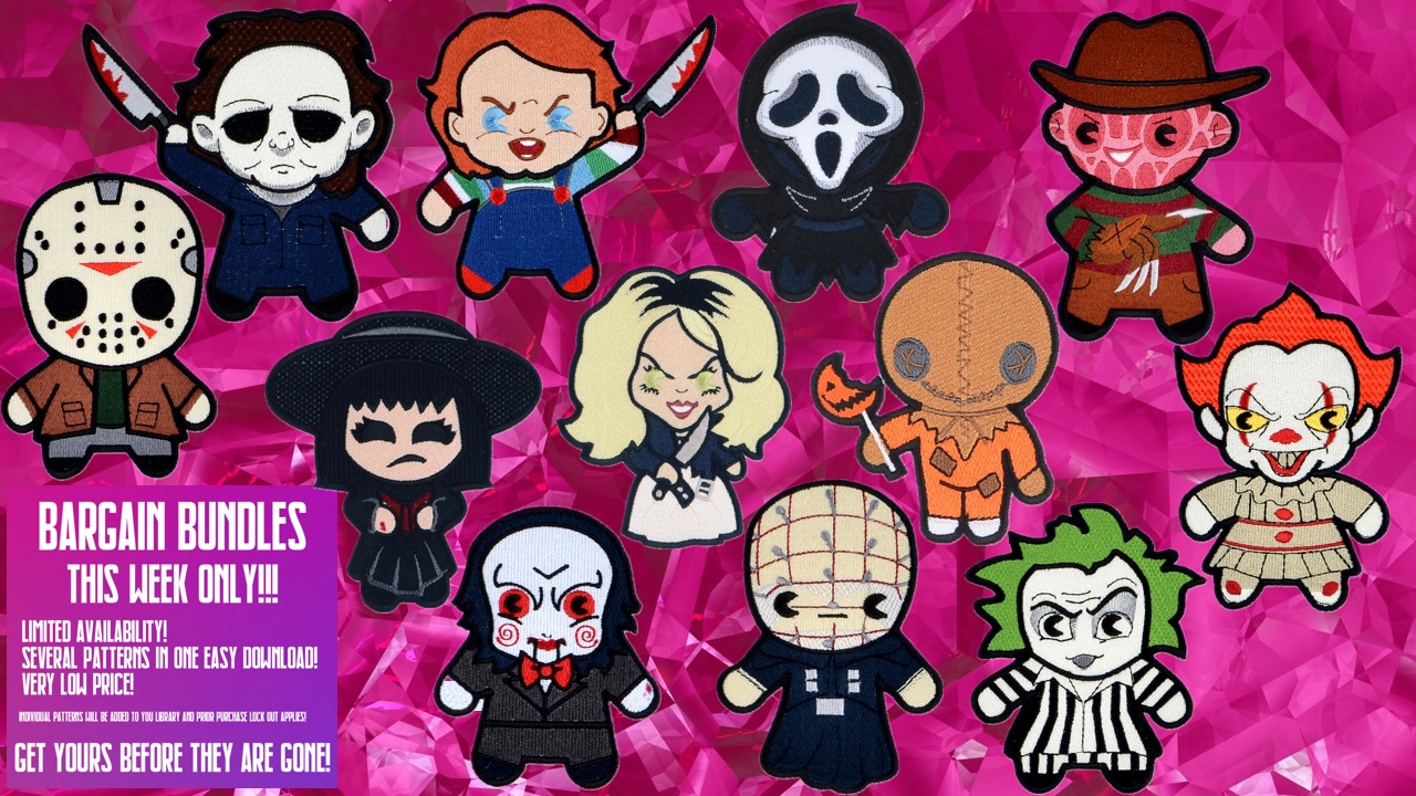 Inspired Horror Chibi Full Fill Bargain Bundle 2 ITH Machine Embroidery Design