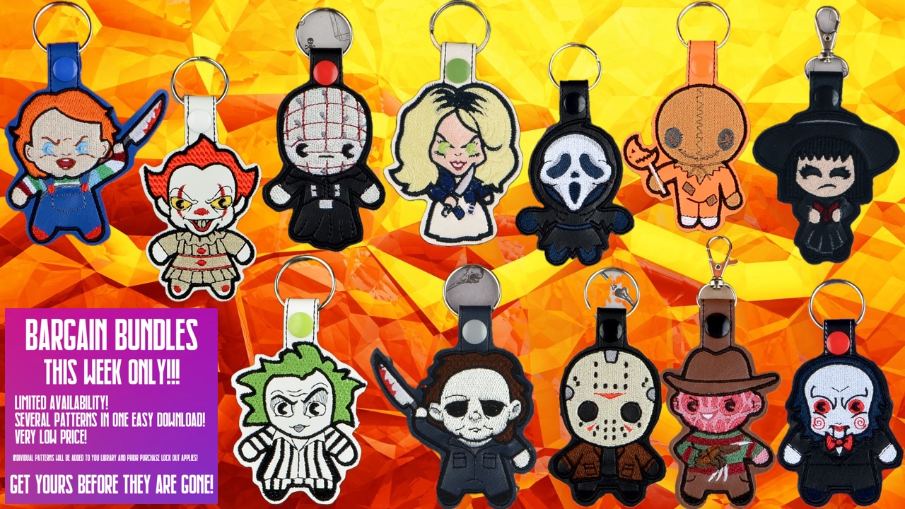 Inspired Horror Chibi Fob Bargain Bundle 2 ITH Machine Embroidery Design