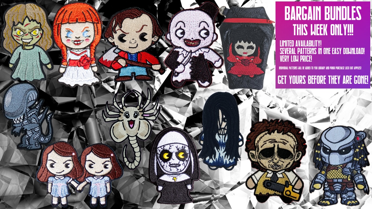 Inspired Horror Chibi Full Fill Bargain Bundle 1 ITH Machine Embroidery Design