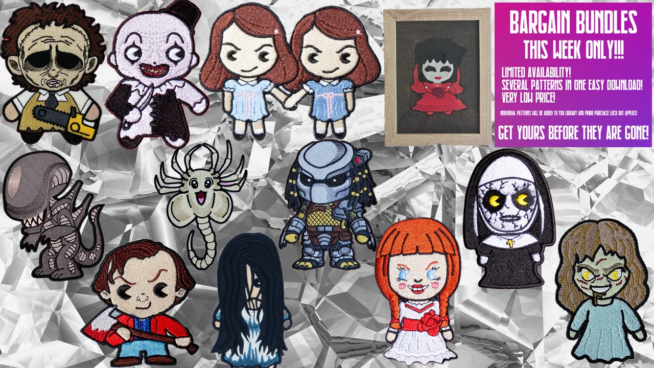 Inspired Horror Chibi Full Fill Bargain Bundle 1 ITH Machine Embroidery Design