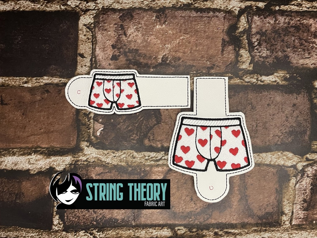 DCC Heart Boxers wallet tabs ITH machine embroidery design
