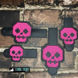 DCC Skull wallet tabs ITH machine embroidery design