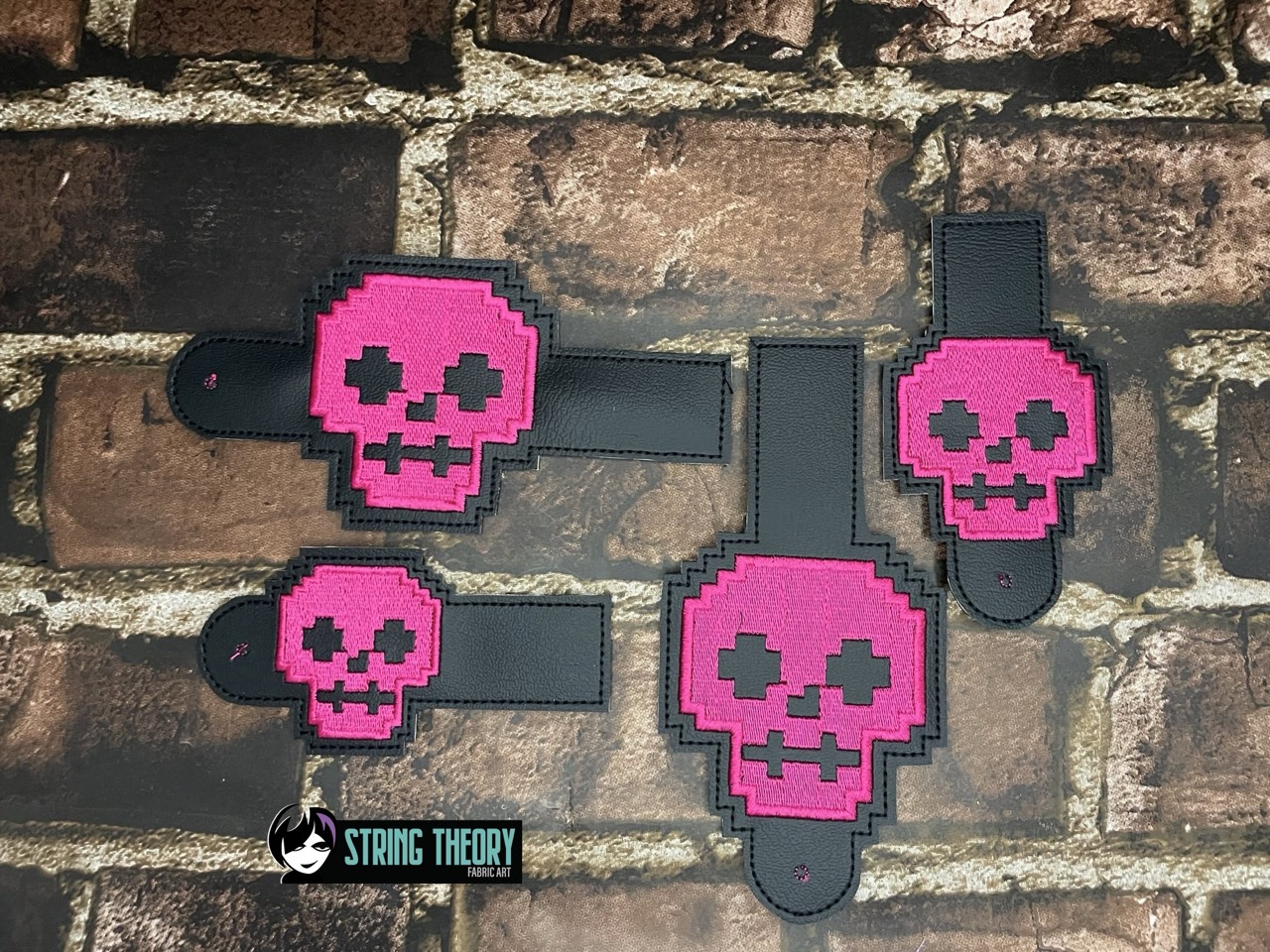 DCC Skull wallet tabs ITH machine embroidery design
