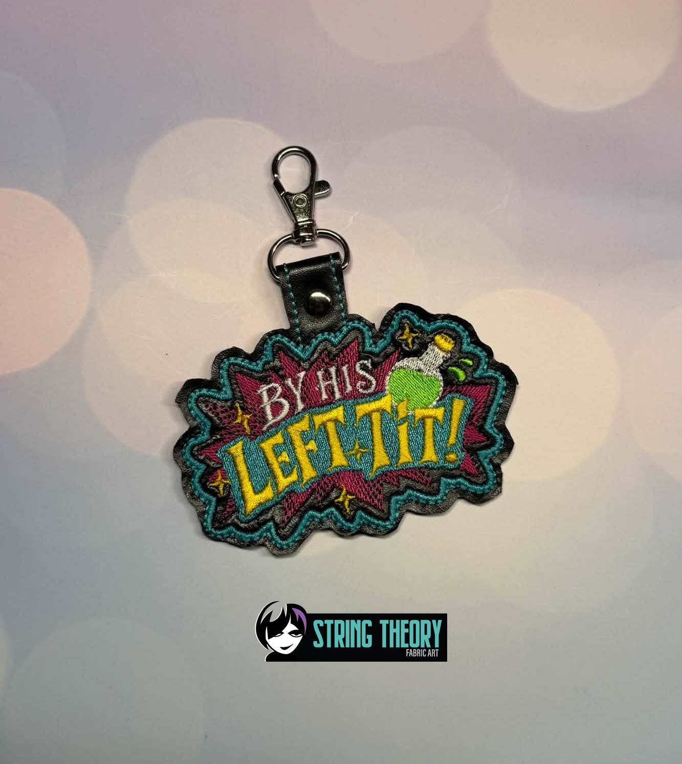 DCC – By His Left Tit fob patch ITH machine embroidery design
