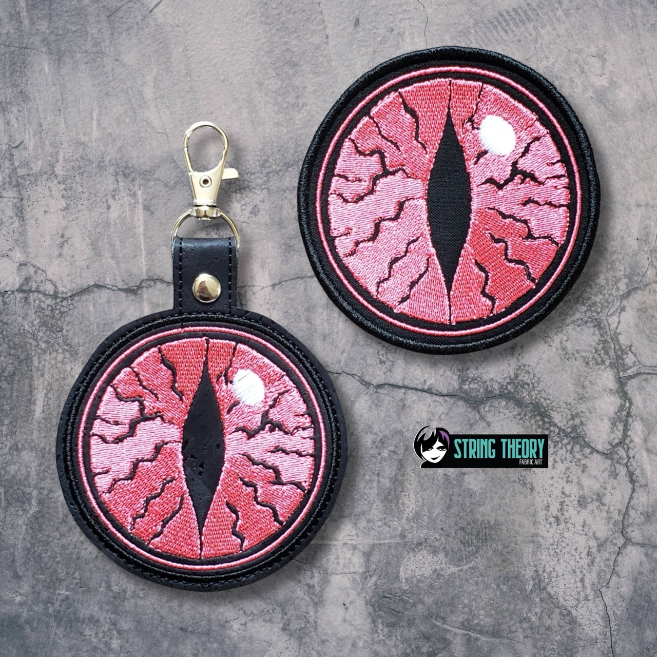 DCC – Monster Eye fob patch ITH machine embroidery design