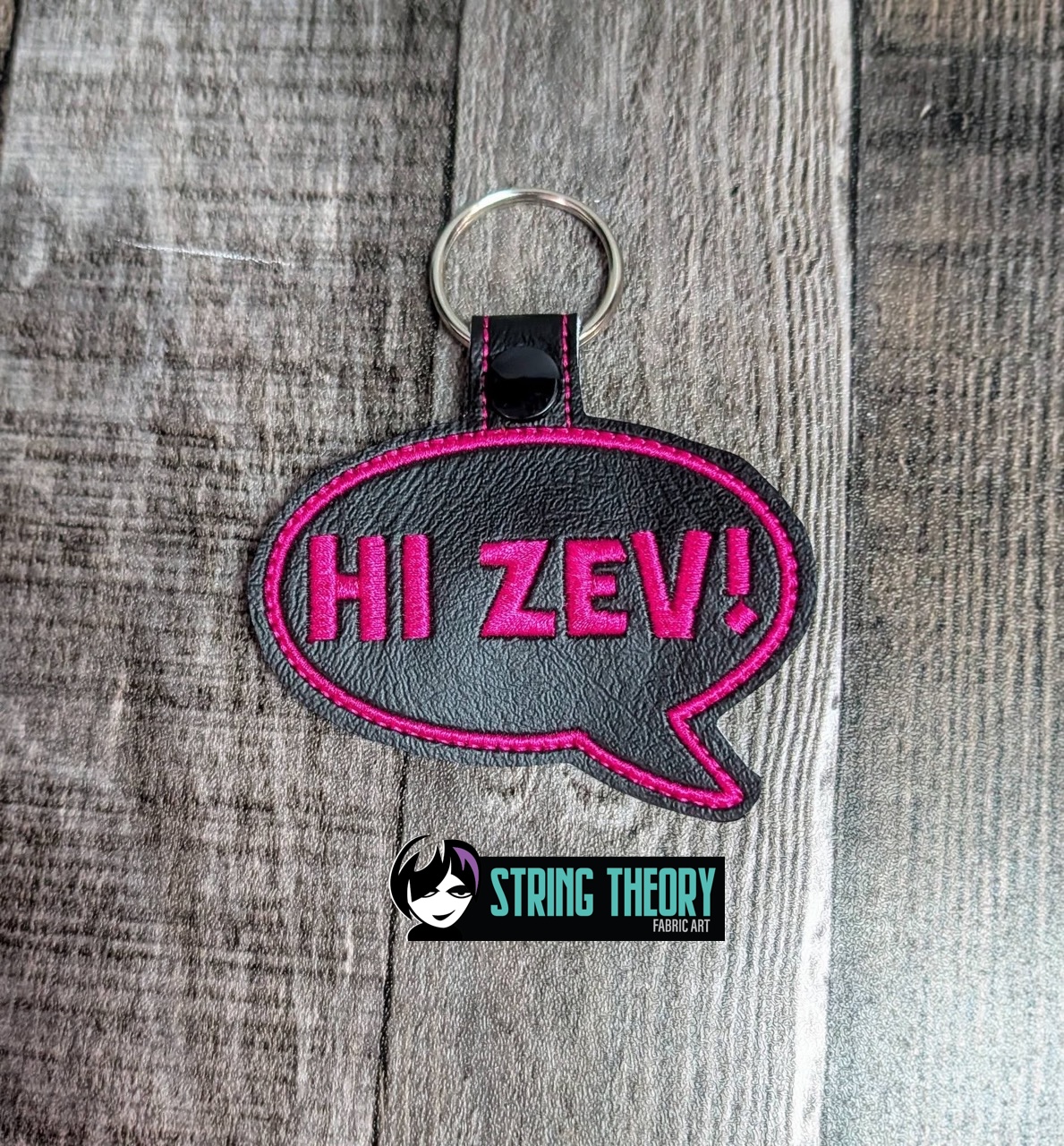 DCC – Hi Zev! fob patch ITH machine embroidery design