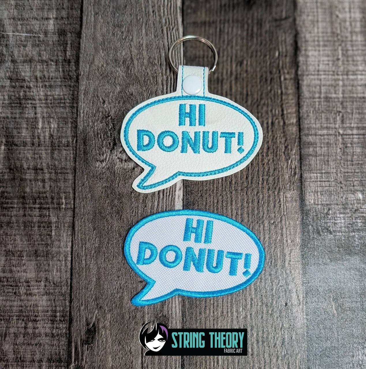 DCC – Hi Donut! fob patch ITH machine embroidery design