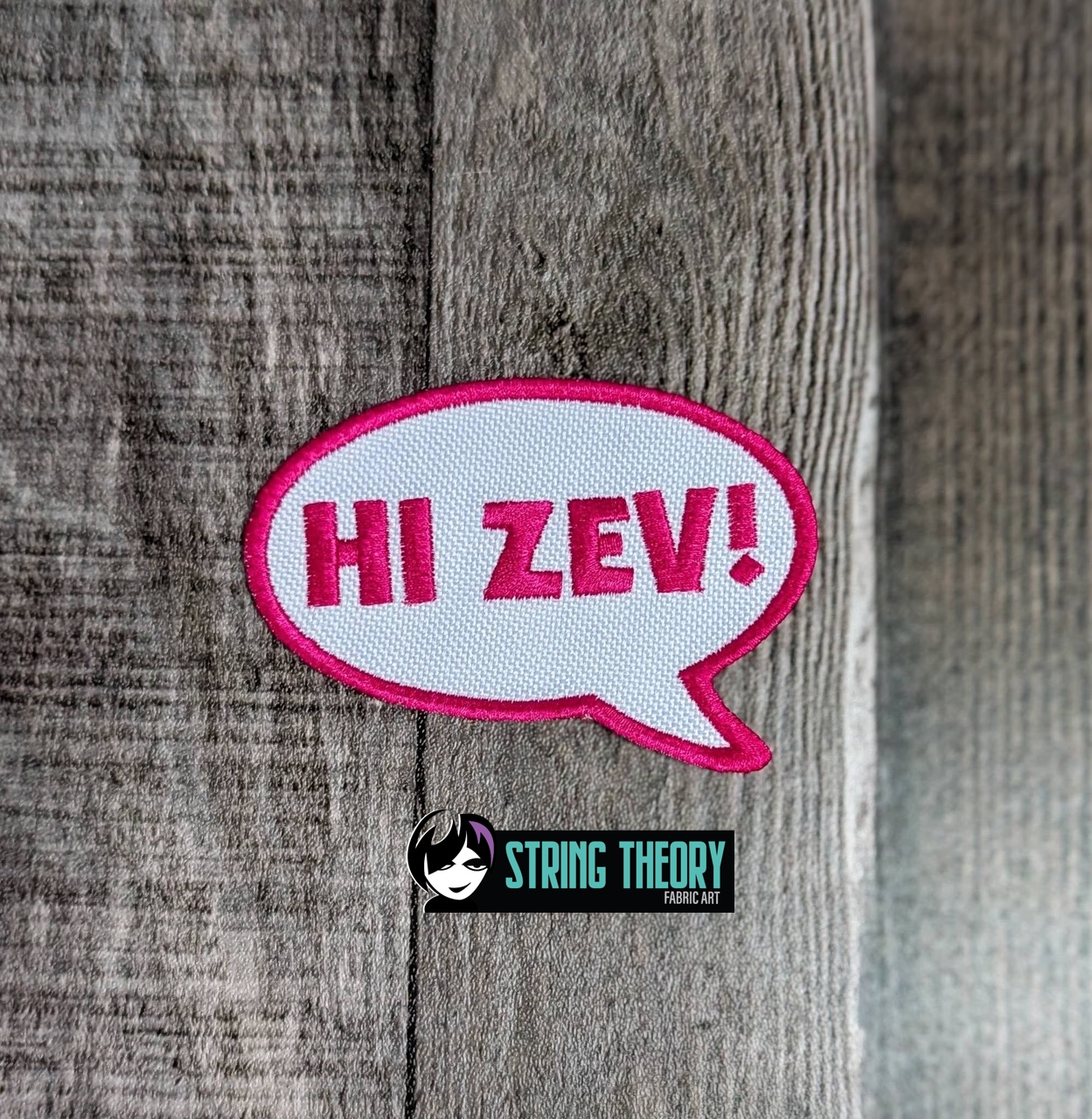 DCC – Hi Zev! fob patch ITH machine embroidery design