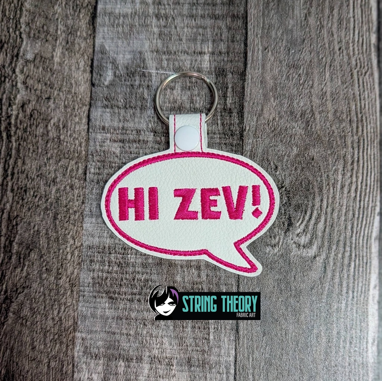 DCC – Hi Zev! fob patch ITH machine embroidery design