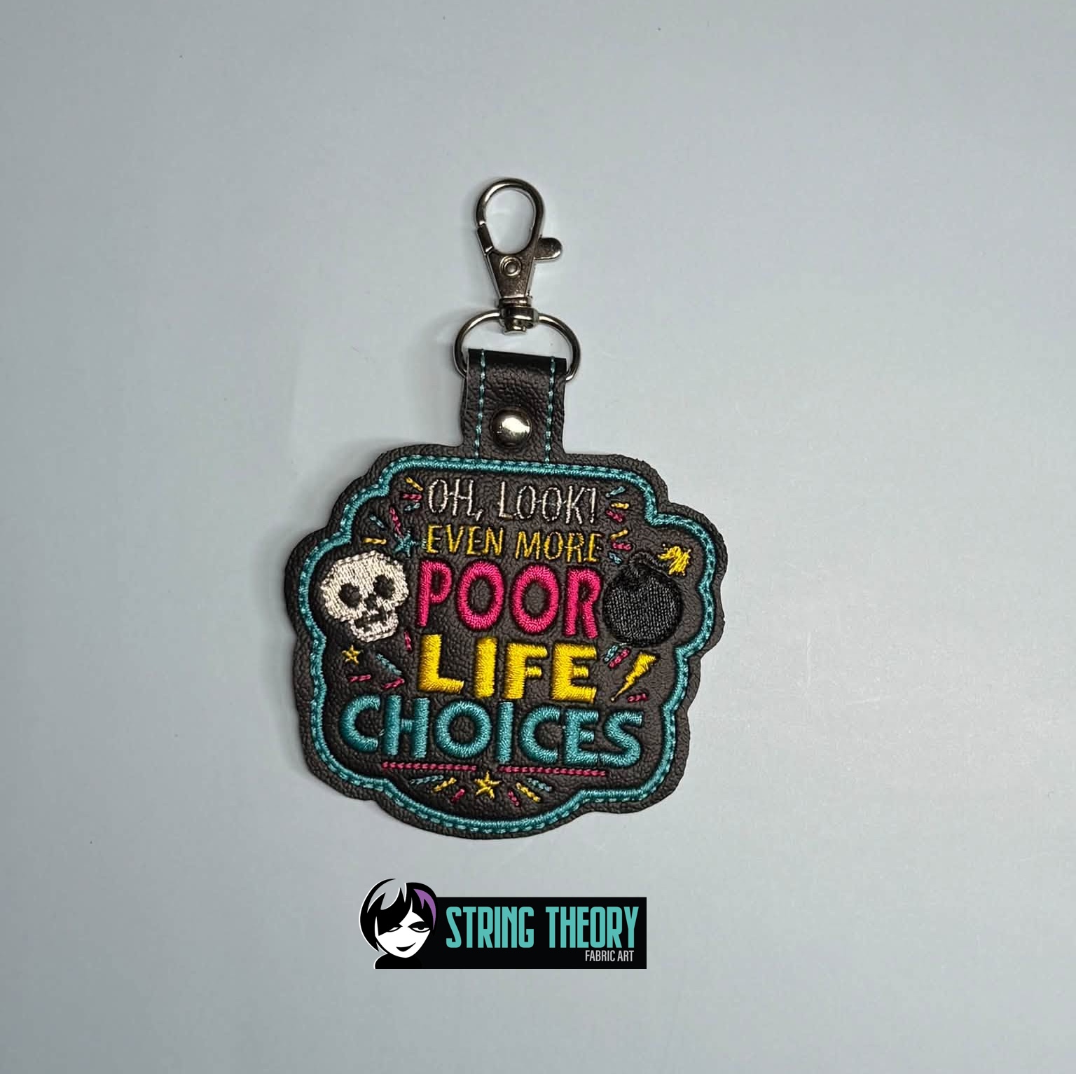 DCC – Poor Life Choices fob patch ITH machine embroidery design