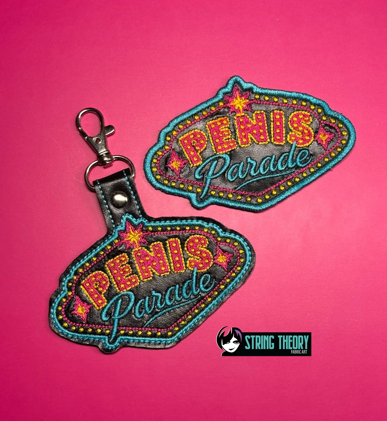 DCC – Penis Parade Marquee fob patch ITH machine embroidery design