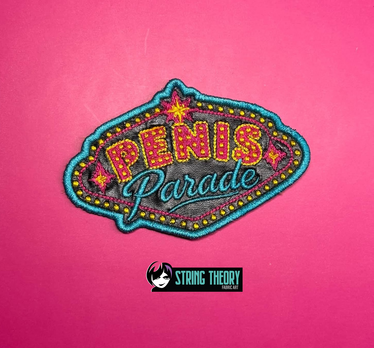 DCC – Penis Parade Marquee fob patch ITH machine embroidery design