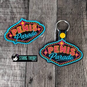 DCC – Penis Parade Marquee fob patch ITH machine embroidery design