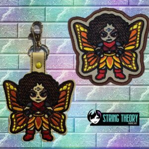 DCC Chibi Imani C fob patch ITH machine embroidery design