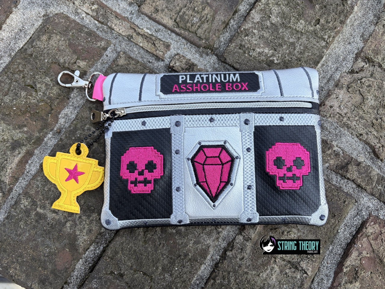 DCC Platinum Asshole Box ITH Zip Bag Machine Embroidery