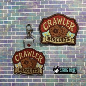 DCC – Crawler Biscuits fob patch ITH machine embroidery design