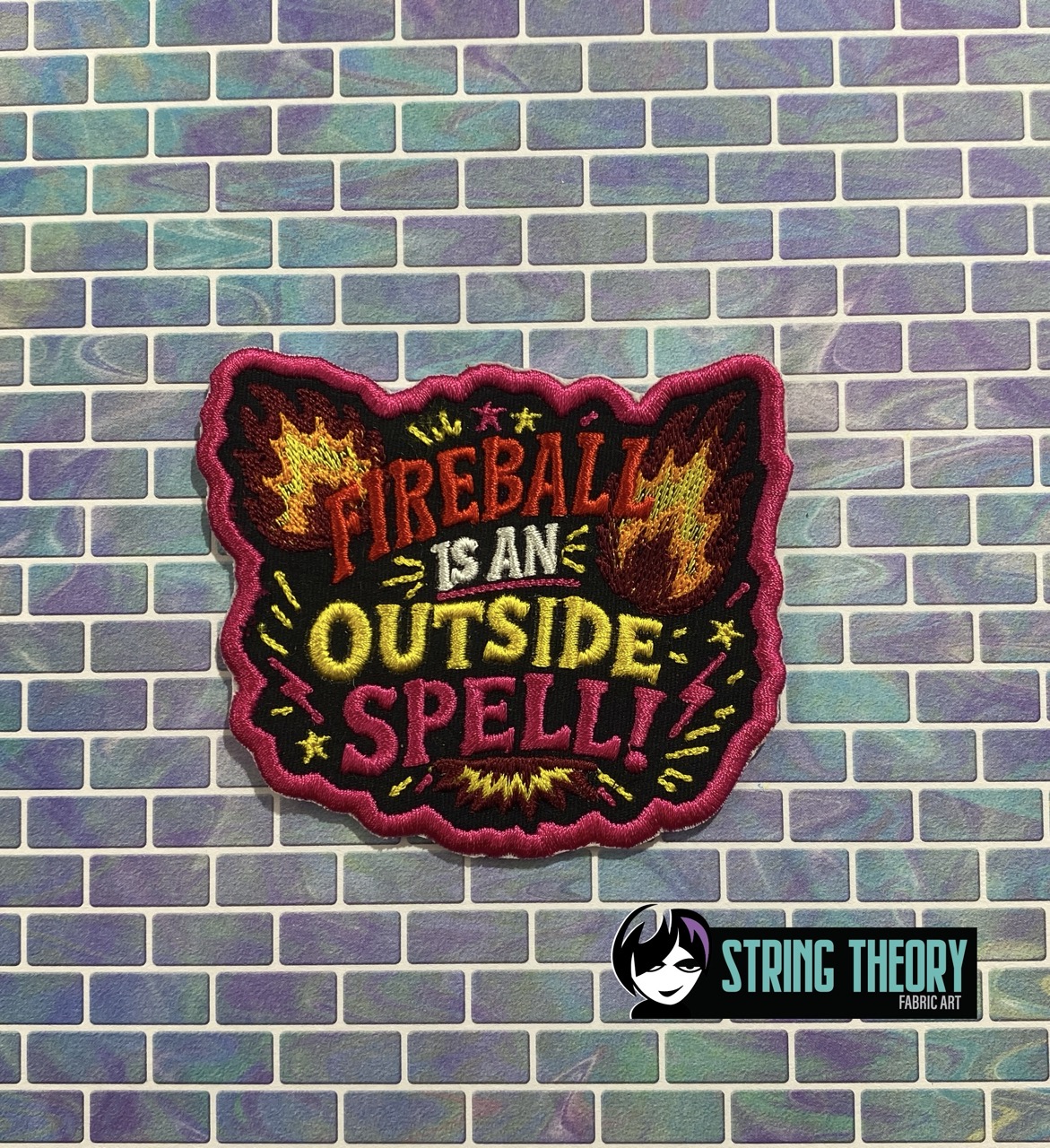 DCC – Fireball is an outside spell fob patch ITH machine embroidery design