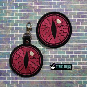 DCC – Monster Eye fob patch ITH machine embroidery design