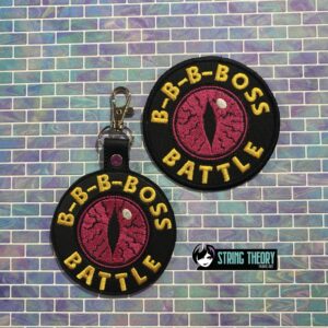 DCC –Boss Battle fob patch ITH machine embroidery design
