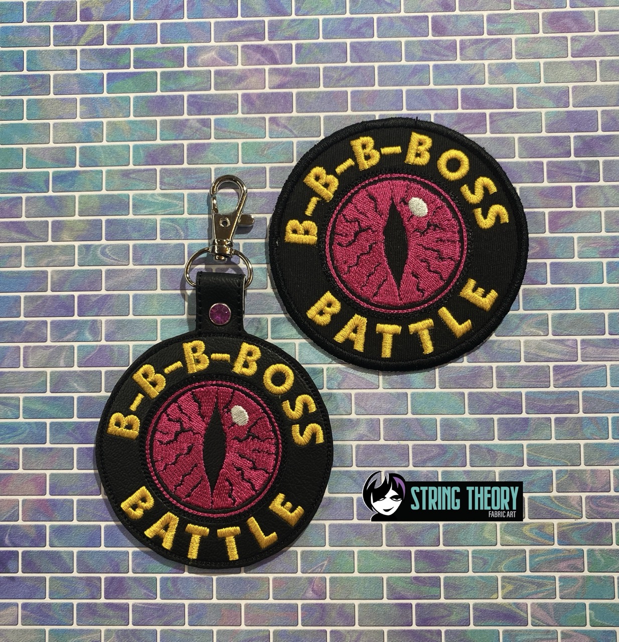 DCC –Boss Battle fob patch ITH machine embroidery design