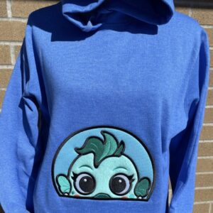 DCC Chibi Zev peeker ITH machine embroidery design